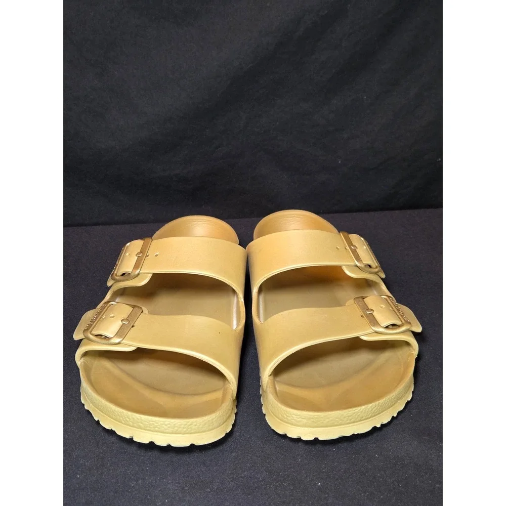 Birkenstock Arizona Birko Flor‎ Sandals Gold Metallic Unisex Size 42 EU 9 US Men